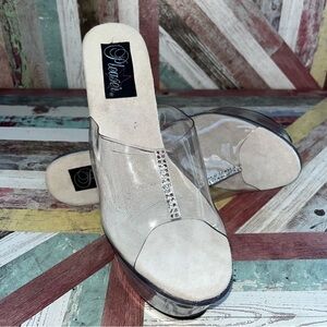 Pleaser Diamond 601R Clear High Heels Shoes NWOB Unisex Stripper Dancer SZ 12